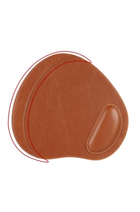 LONDO (MS-938) OVAL DERİ MOUSEPAD BİLEK DESTEKLİ RAHATLATICI SÜNGERLİ - TABA