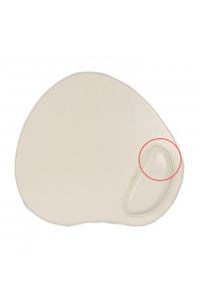 LONDO (MS-946) OVAL DERİ MOUSEPAD BİLEK DESTEKLİ RAHATLATICI SÜNGERLİ - BEYAZ